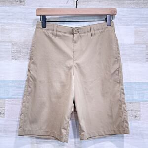 Under Armour Match Play Golf Shorts Beige Performance Waistband Youth Boys 14